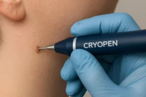 Person receiving skin tag removal Ponders End