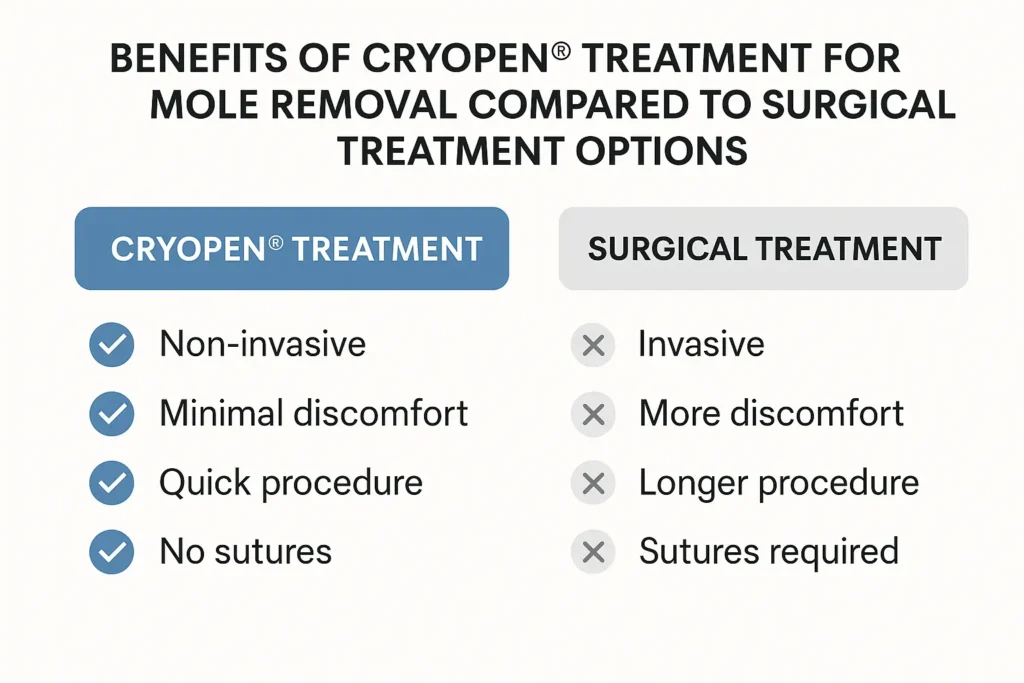 Benefits of facial mole removal Ponders End - call our team today to book a consultation