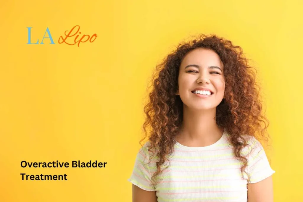 woman smiling about overactive bladder treatment Ponders End solutions
